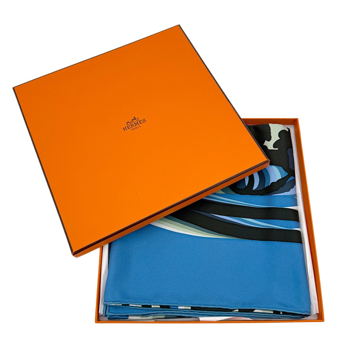 PURPOSE HERMES CARRE BRIDES DE GALA SCARF SILK BLUE 90279960