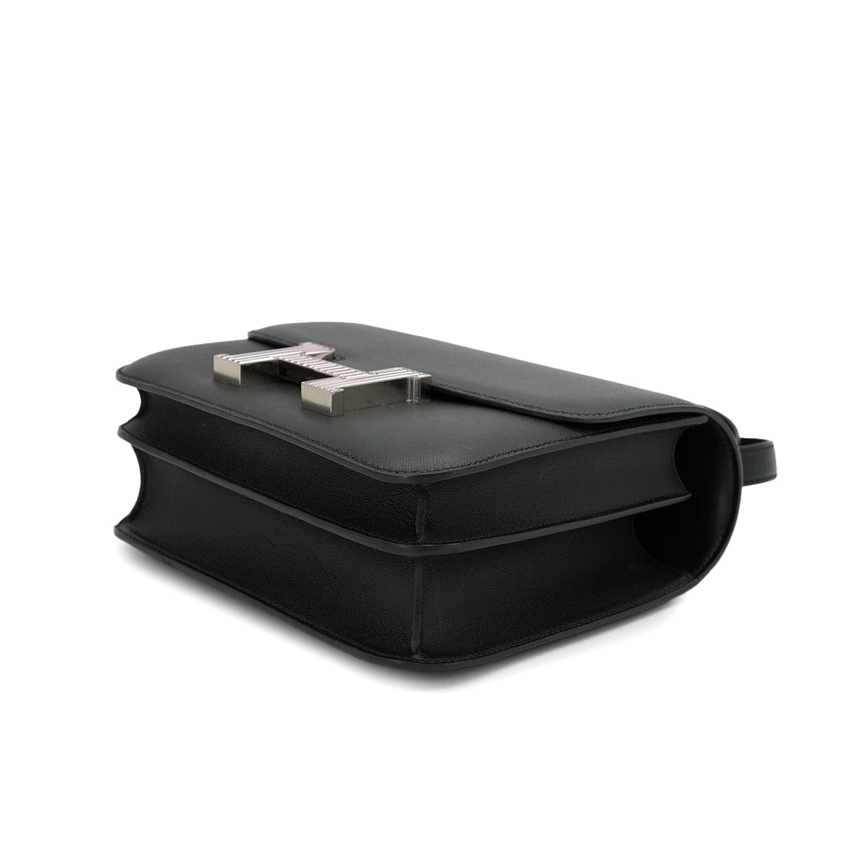 PURPOSE HERMES CONSTANCE3 24 OPTIQUE BLACK VEAU MONSIEUR SHOULDER BAG 2019 D STAMP PALLADIUM HARDWARE 90326730