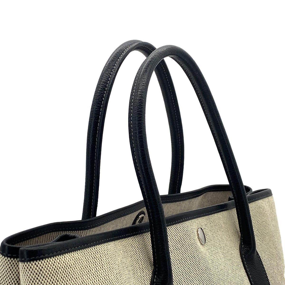 PURPOSE HERMES GARDEN PARTY 36 PM ECRU BLACK TOILE H TOTE BAG □J 90304711