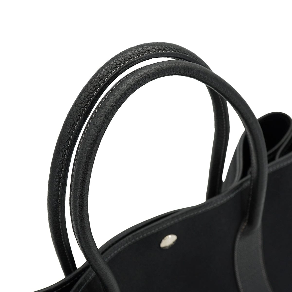PURPOSE HERMES GARDEN PARTY PM BLACK TOILE OFFICIER HAND SHOULDER BAG 2003 SQUARE G 90326847