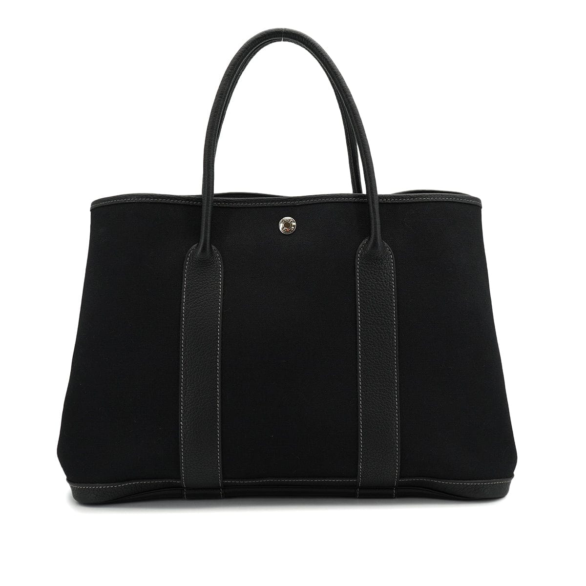 PURPOSE HERMES GARDEN PARTY PM BLACK TOILE OFFICIER HAND SHOULDER BAG 2003 SQUARE G 90326847