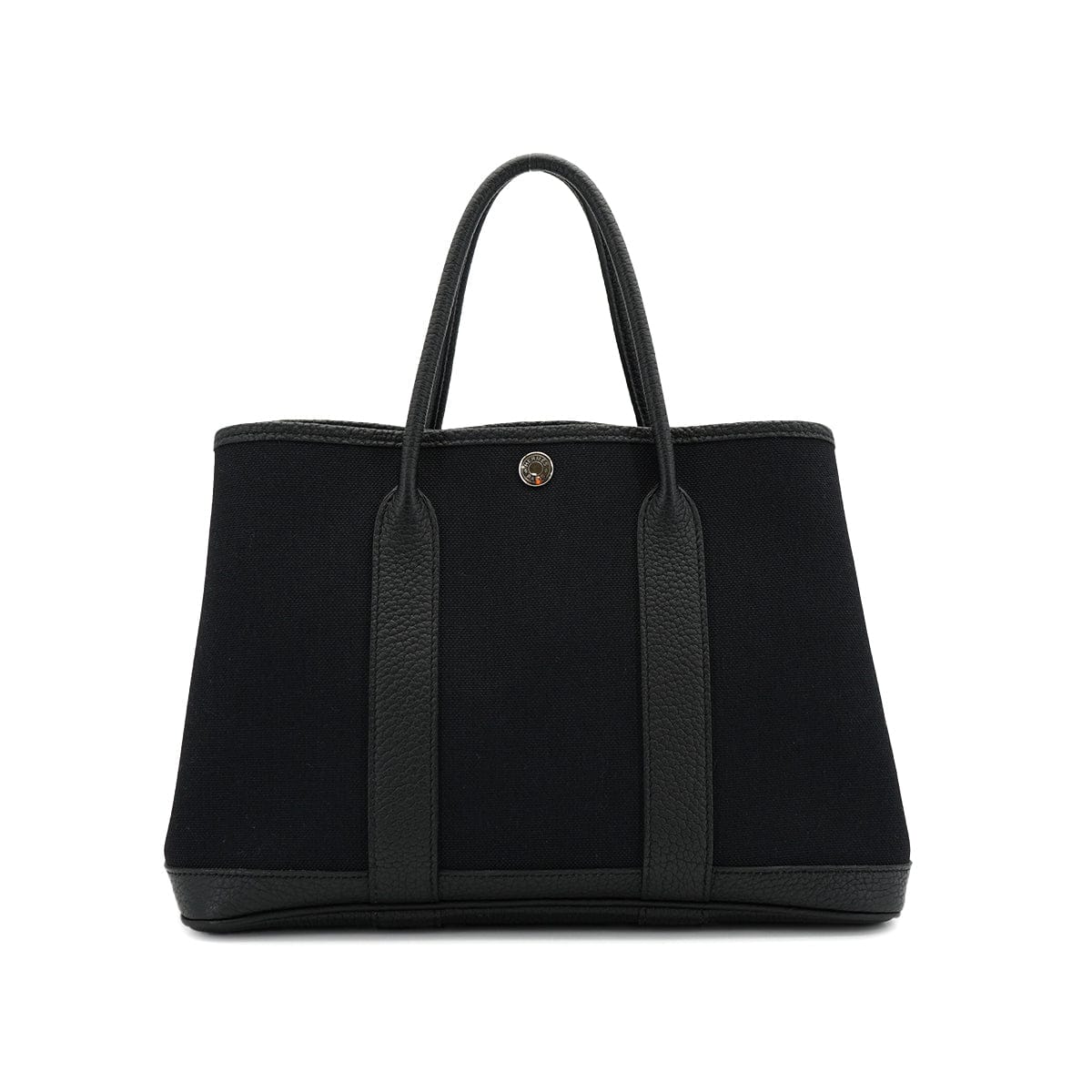 PURPOSE HERMES GARDEN PARTY TPM BLACK TOILE MILITAIRE HAND BAG 2018 C STAMP 90327072