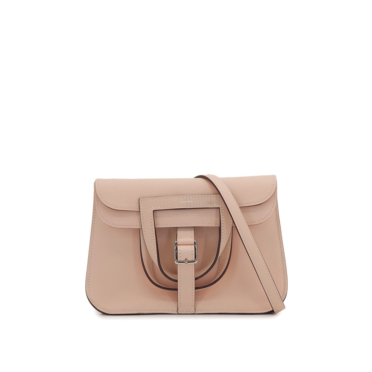 PURPOSE HERMES HALZAN MINI ROSE EGLANTINE VEAU SWIFT HAND SHOULDER BAG X PALLADIUM HARDWARE 90308204
