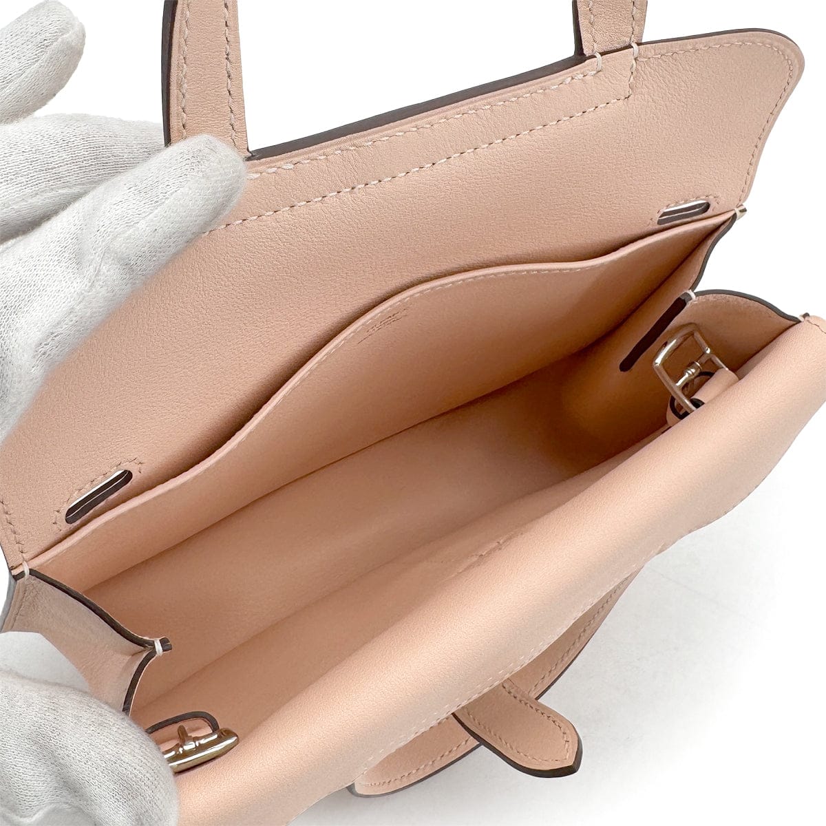 PURPOSE HERMES HALZAN MINI ROSE EGLANTINE VEAU SWIFT HAND SHOULDER BAG X PALLADIUM HARDWARE 90308204