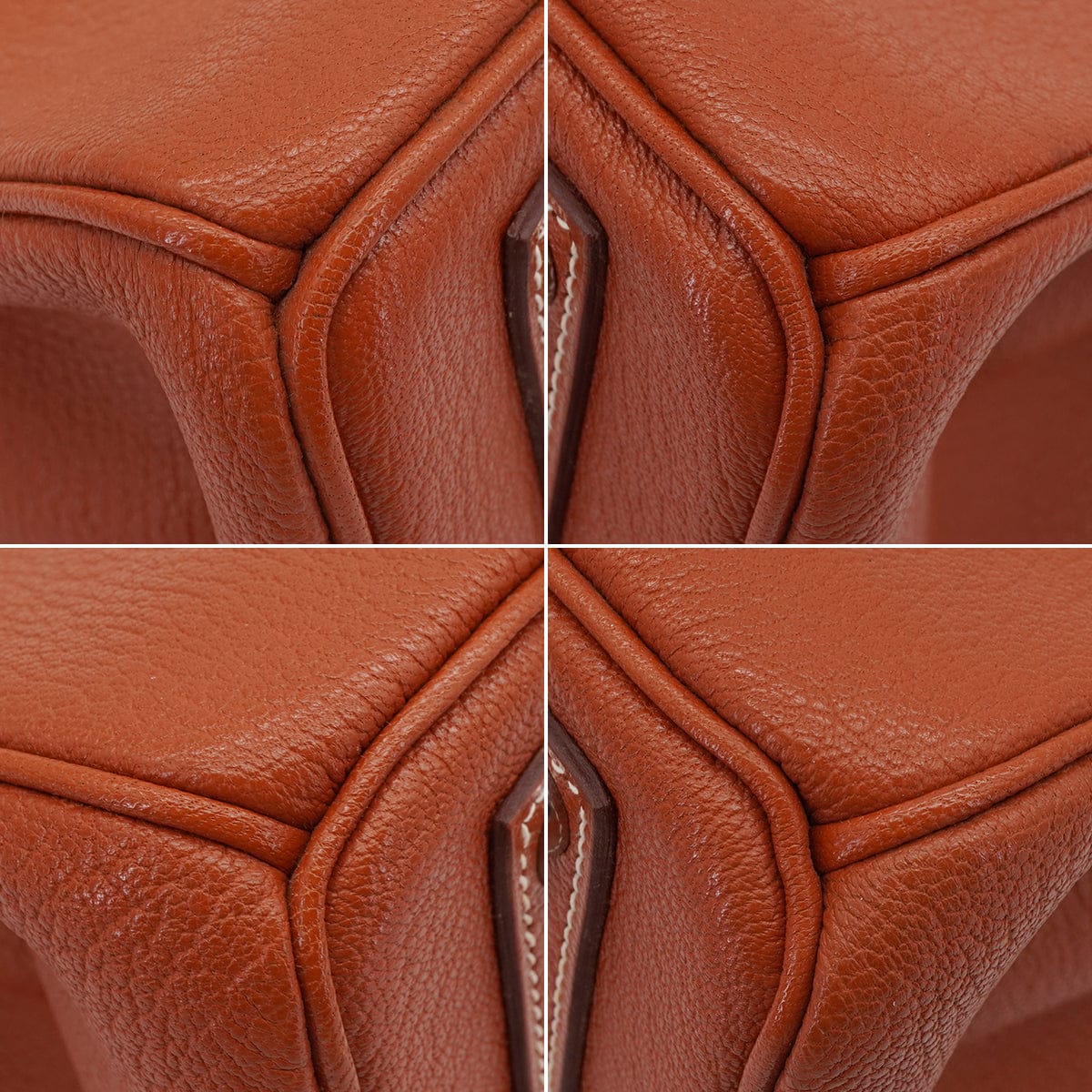 HERMES HAUT A COURROIES 32 BRIQUE CHEVRE HAND BAG 2006 SQUARE J PALLADIUM HARDWARE DXBS6657