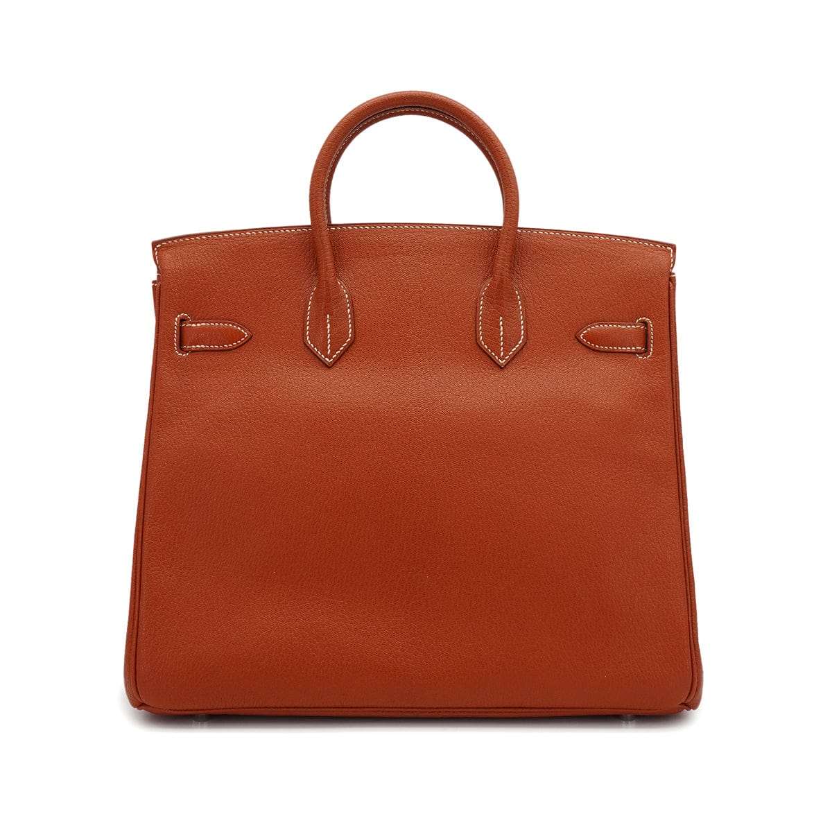 HERMES HAUT A COURROIES 32 BRIQUE CHEVRE HAND BAG 2006 SQUARE J PALLADIUM HARDWARE DXBS6657