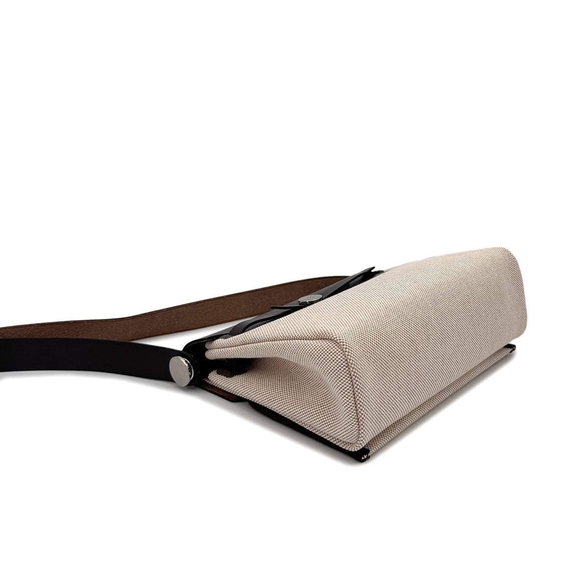 PURPOSE HERMES HER BAG ZIP 20 EBENE ECRU VACHE HUNTER TOILE H SHOULDER BAG K 90286857