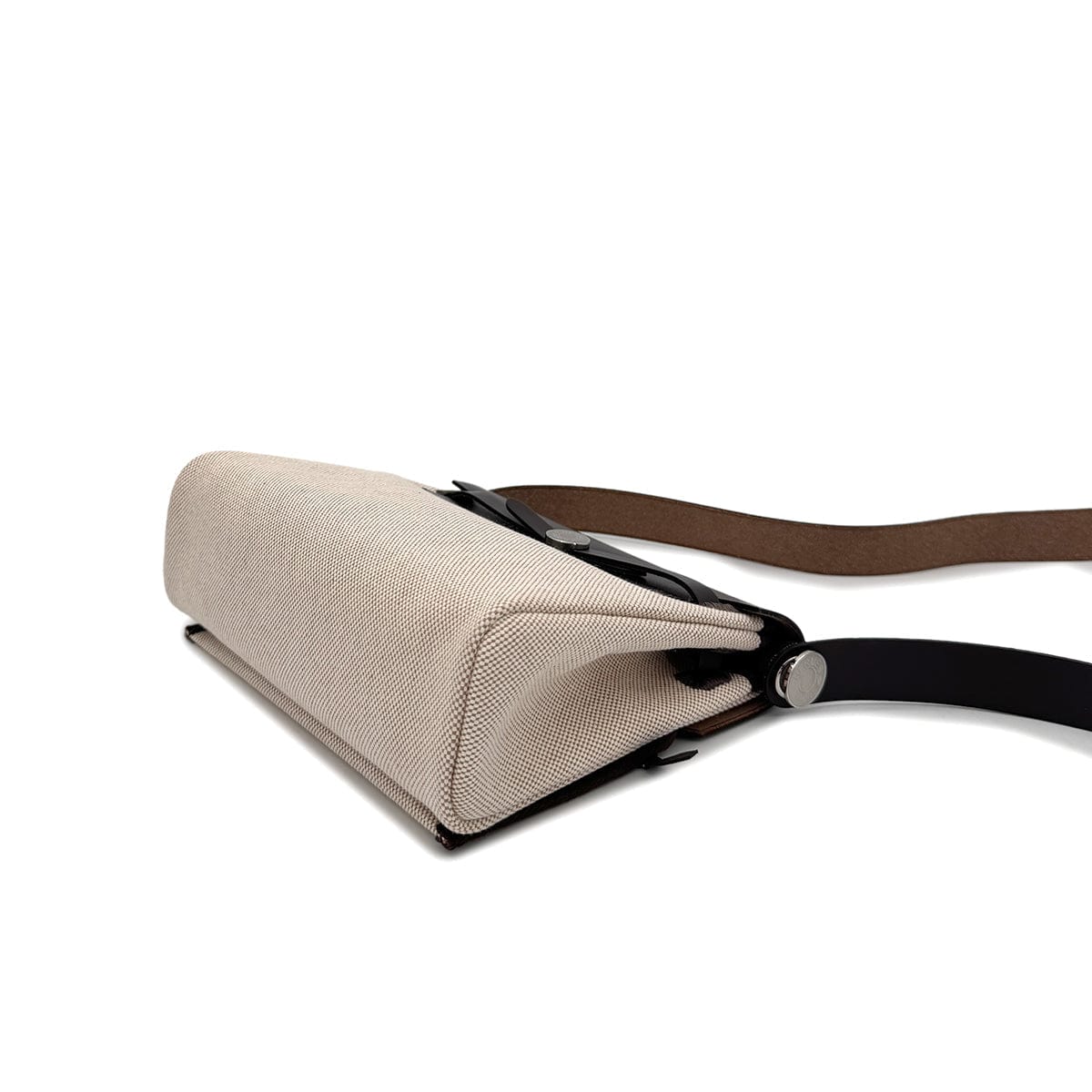 PURPOSE HERMES HER BAG ZIP 20 EBENE ECRU VACHE HUNTER TOILE H SHOULDER BAG K 90286857