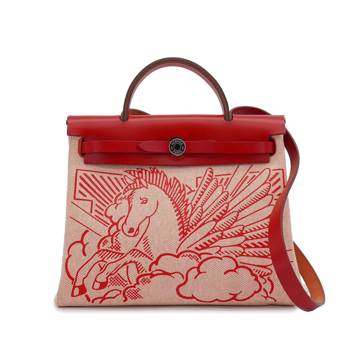 PURPOSE HERMES HER BAG ZIP 31 PM PEGASE POP ROUGE PIMENT TOILE H VACHE HUNTER TOTE BAG 2020 Y STAMP 90327071
