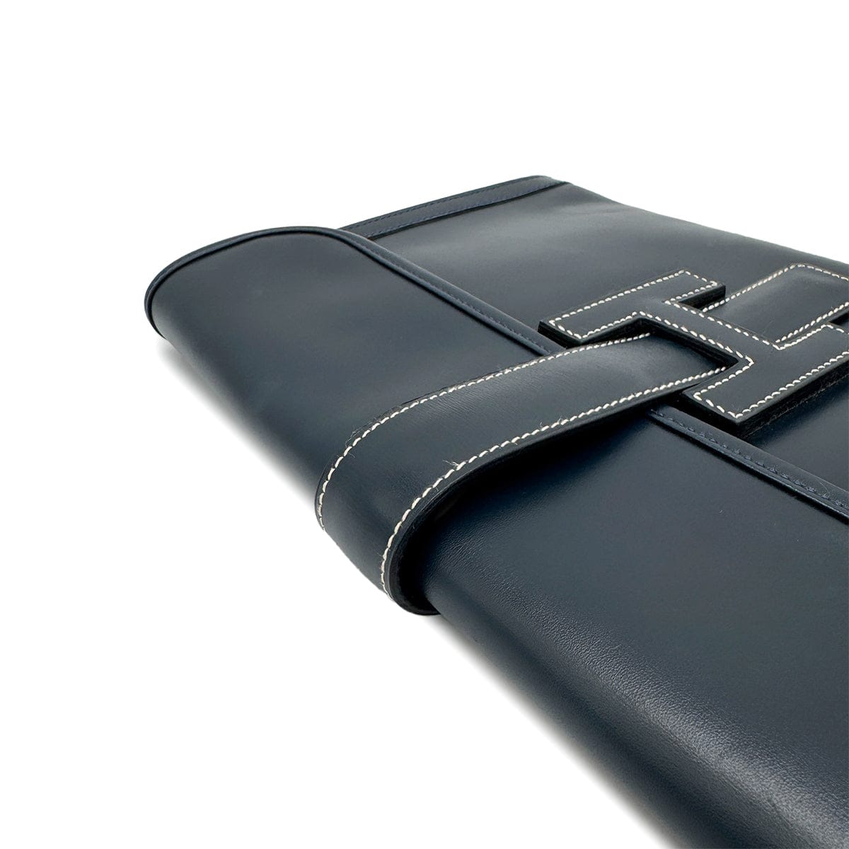 PURPOSE HERMES JIGE PM CLUTCH BAG BLUE INDGO BOX CALF 1995 CIRCLE Y 90322282