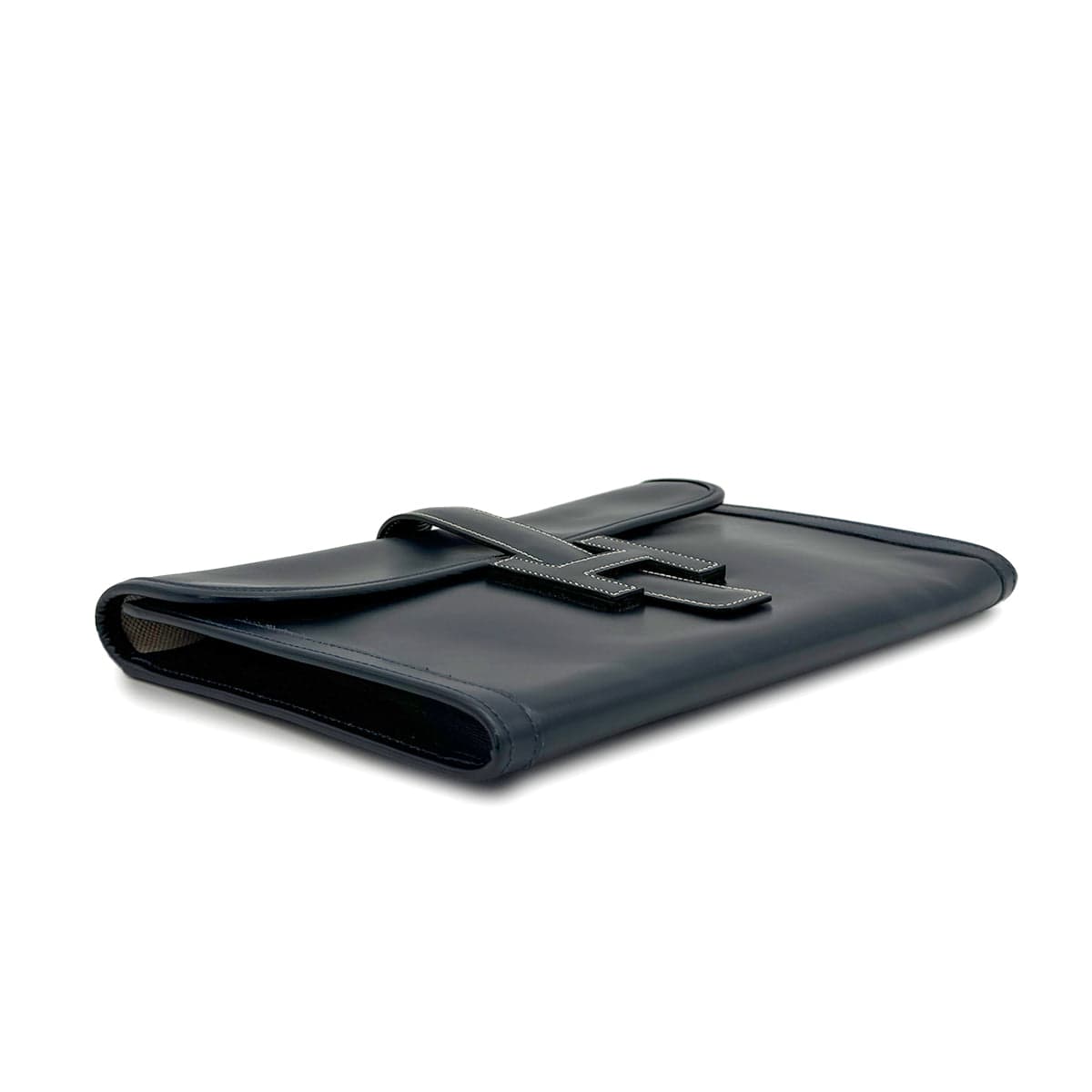 PURPOSE HERMES JIGE PM CLUTCH BAG BLUE INDGO BOX CALF 1995 CIRCLE Y 90322282