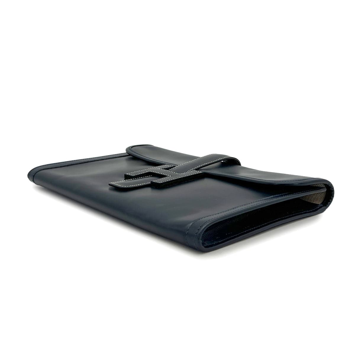 PURPOSE HERMES JIGE PM CLUTCH BAG BLUE INDGO BOX CALF 1995 CIRCLE Y 90322282