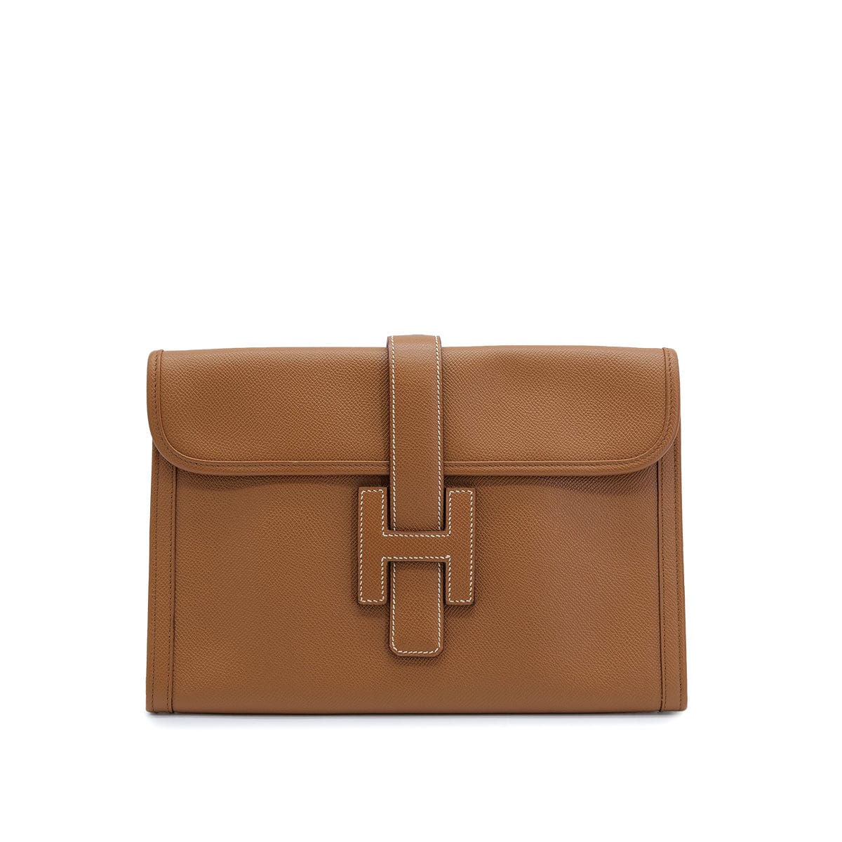 PURPOSE HERMÈS JIGE PM GOLD COURCHEVEL CLUTCH BAG 2001 SQUARE E 90321163