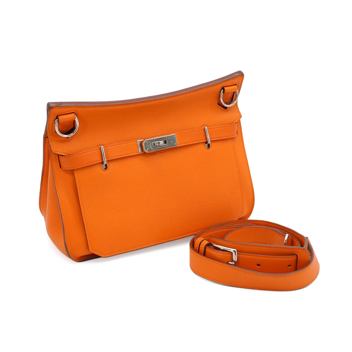 PURPOSE HERMES JYPSIERE 28 ORANGE TAURILLON CLEMENCE SHOULDER BAG 2012 SQUARE P PALLADIUM HARDWARE 90348513