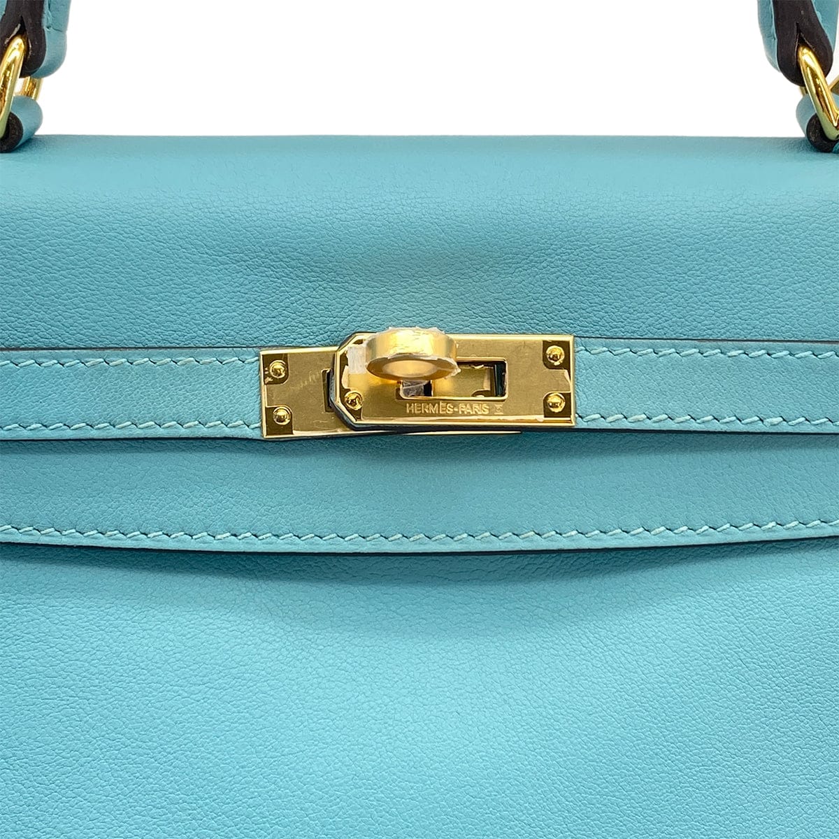 PURPOSE HERMES KELLY 25 RETOURNE BLUE SAINT CYR SWIFT HAND SHOULDER BAG 2015 T GOLD HARDWARE 90327251