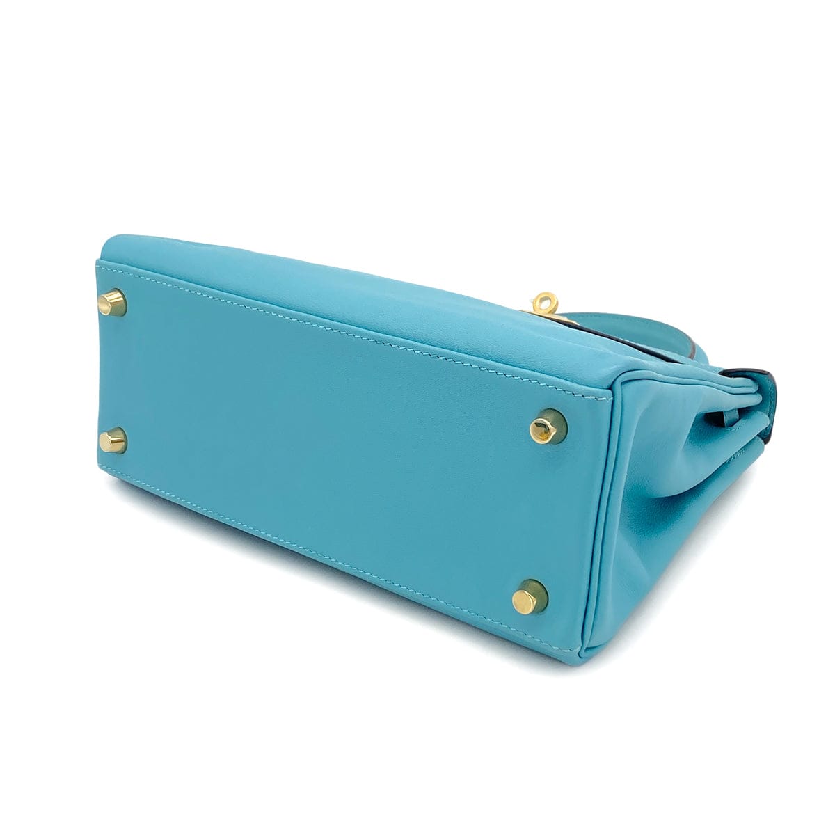 PURPOSE HERMES KELLY 25 RETOURNE BLUE SAINT CYR SWIFT HAND SHOULDER BAG 2015 T GOLD HARDWARE 90327251