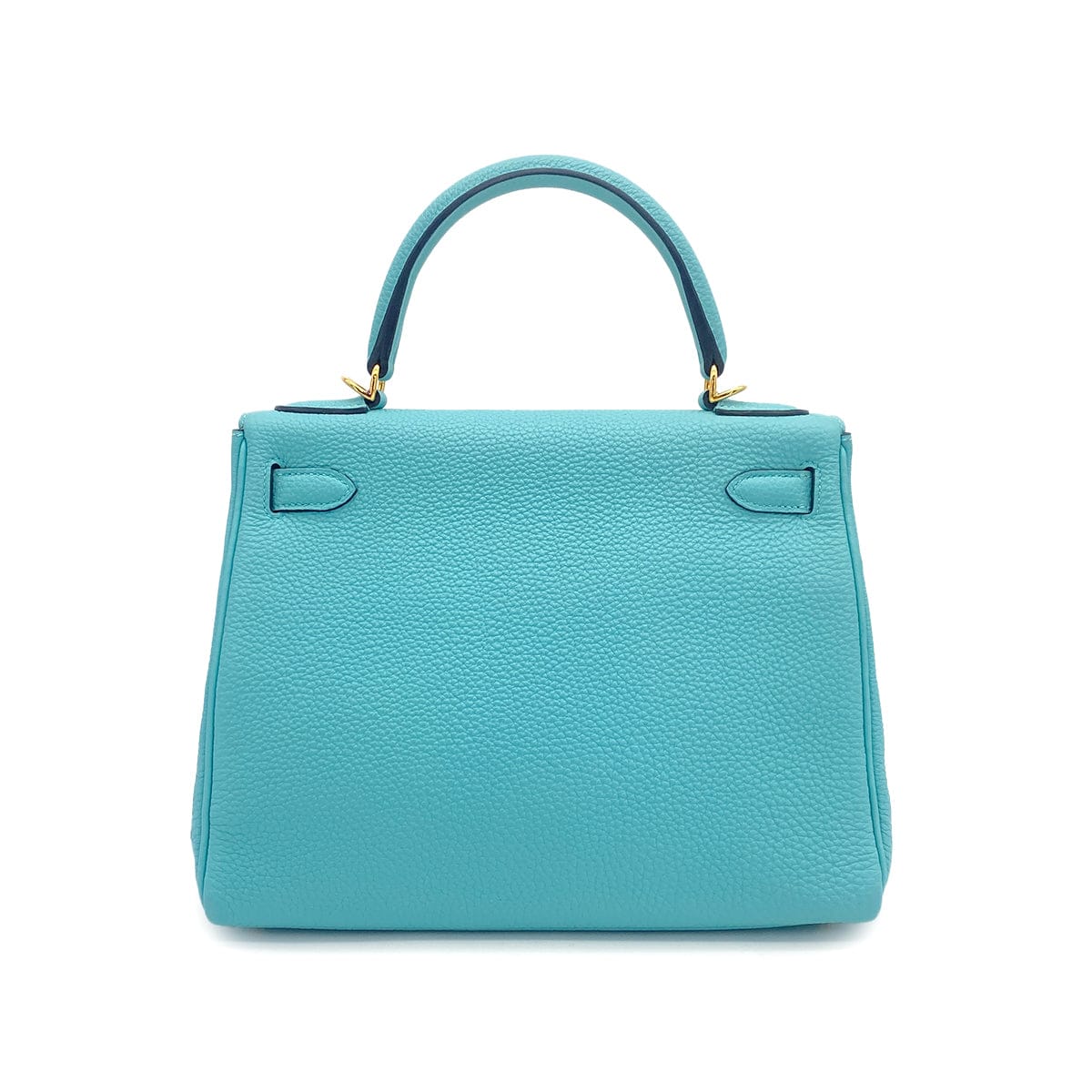 PURPOSE HERMES KELLY 28 RETOURNE BLUE ATOLL TOGO HAND SHOULDER BAG T GOLD HARDWARE 90309264