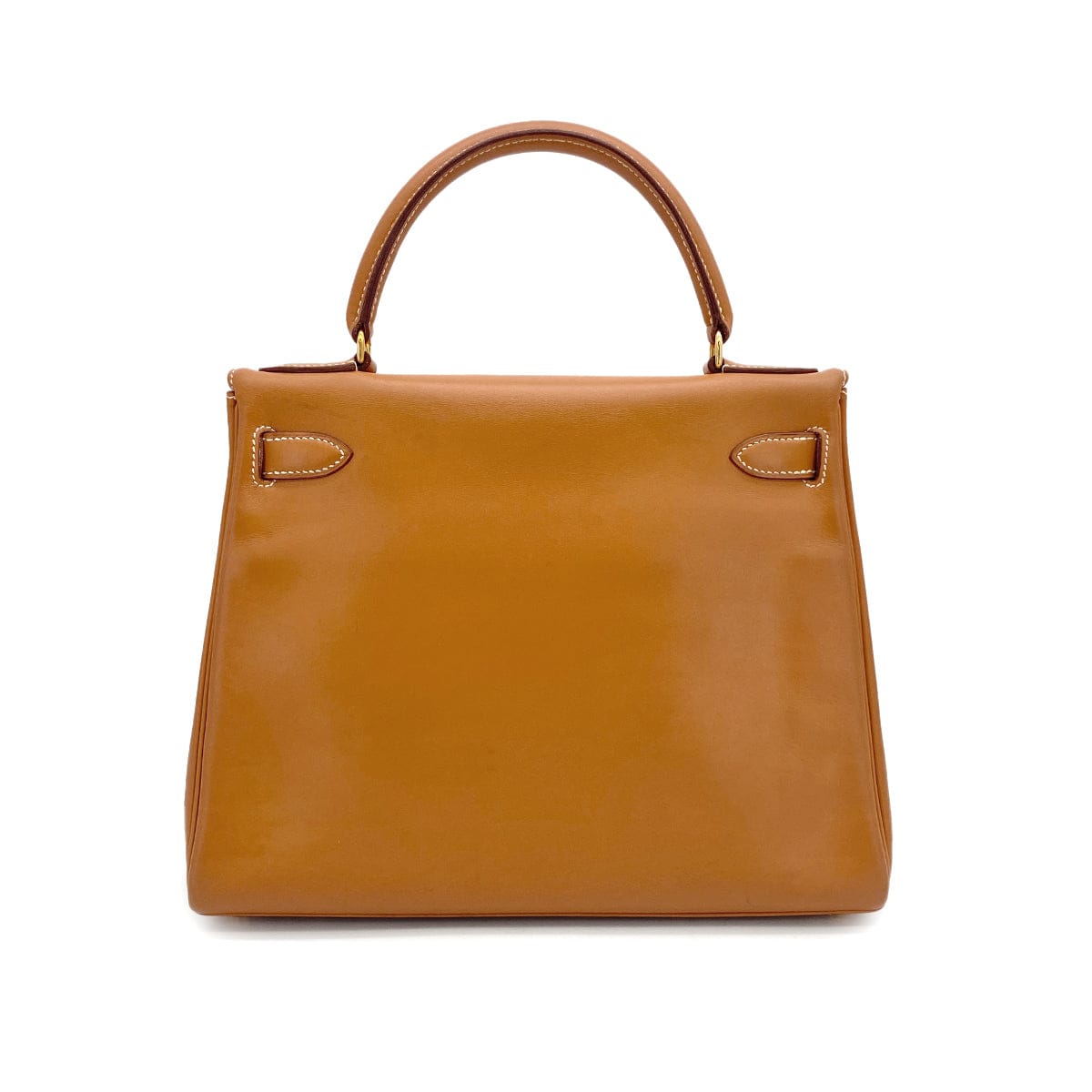 PURPOSE HERMES KELLY 28 RETOURNE NATUREL BOXCALF HAND SHOULDER BAG 1994 CIRCLE X GOLD HARDWARE 90324283