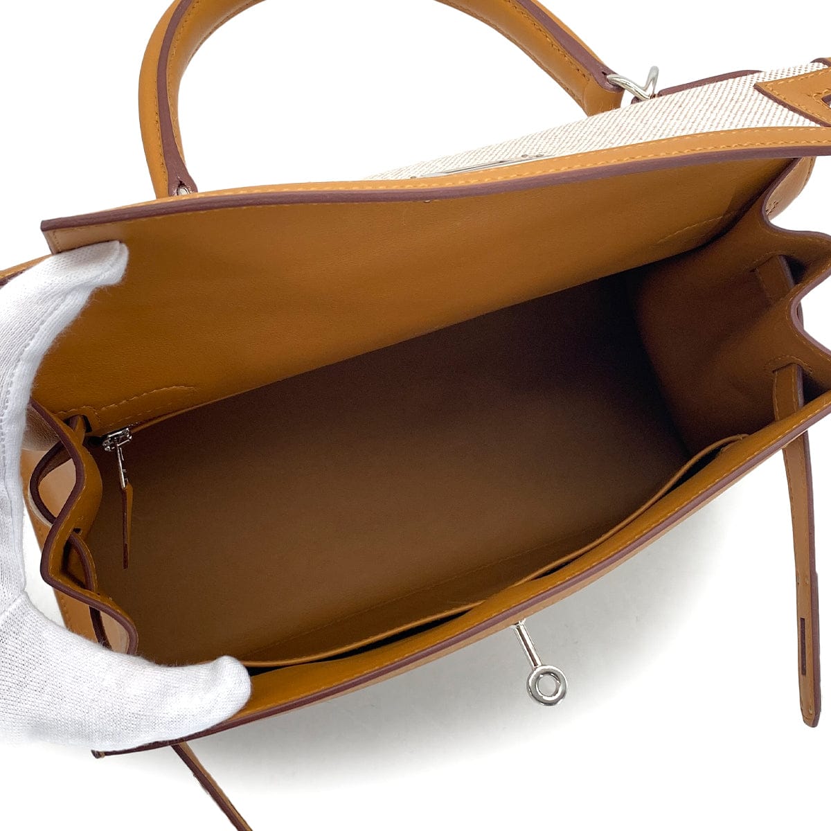 PURPOSE HERMES KELLY 28 SELLIER BISCUIT TOILE H VEAU SWIFT HAND SHOULDER BAG 2021 Z STAMP PALLADIUM HARDWARE 90327051