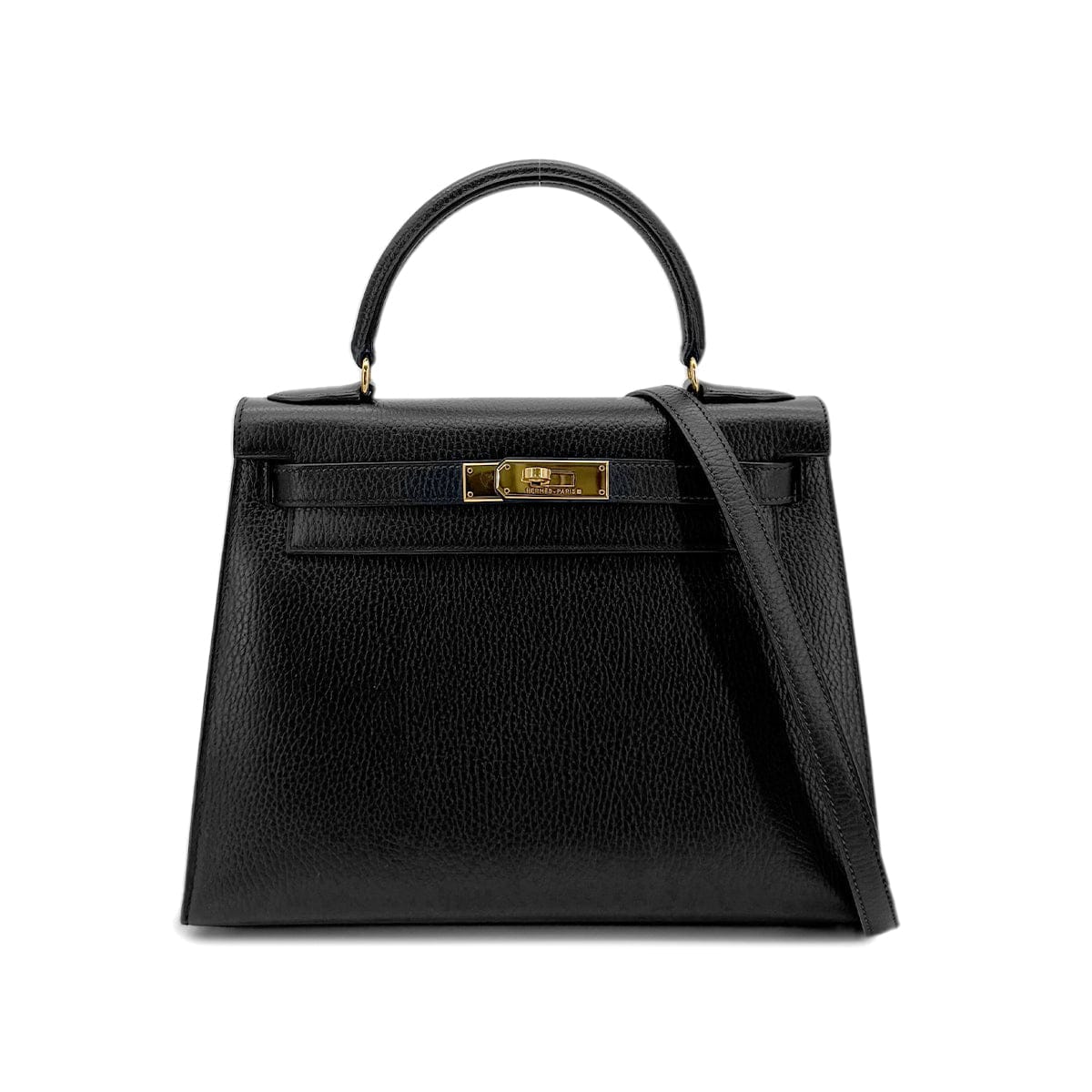 PURPOSE HERMES KELLY 28 SELLIER BLACK ARDENNES HAND SHOULDER BAG 〇Z GHW 90281826