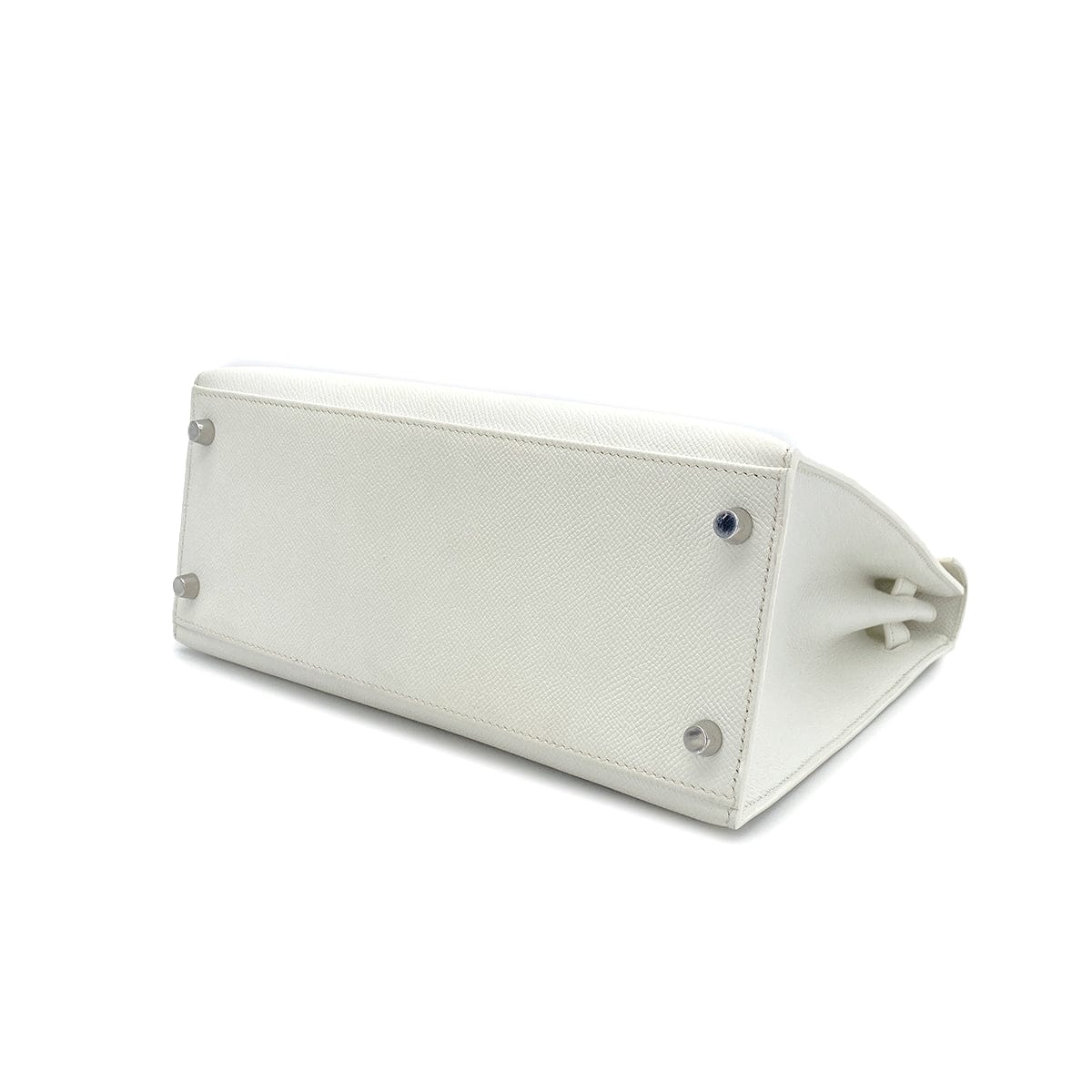 PURPOSE HERMES KELLY 28 SELLIER WHITE VEAU EPSOM HAND SHOULDER BAG □L PALLADIUM HARDWARE 90310266