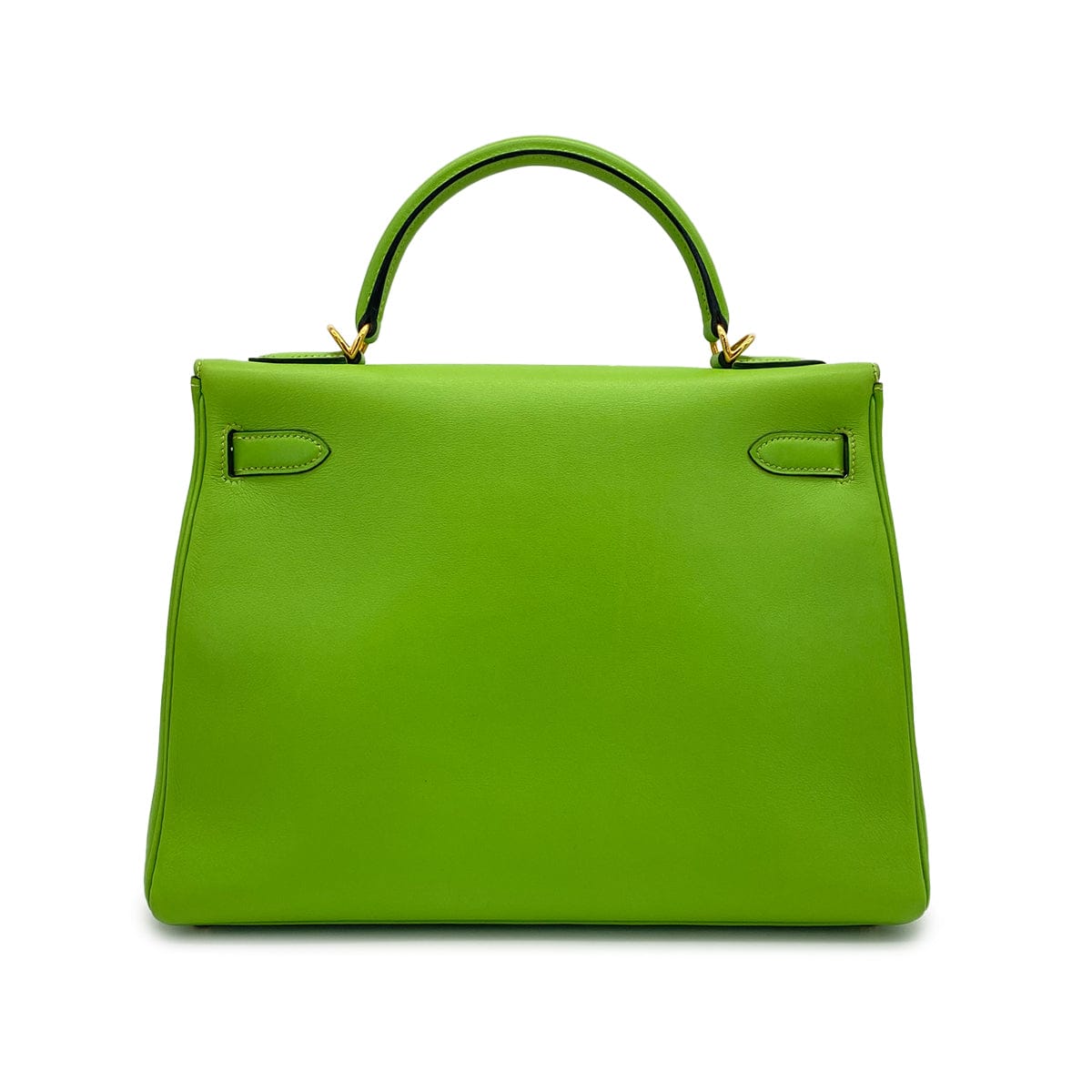 PURPOSE HERMES KELLY 32 RETORNE APPLE GREEN VEAU GULLIVER HAND SHOULDER BAG 2001 SQUARE E GOLD HARDWARE 90320996