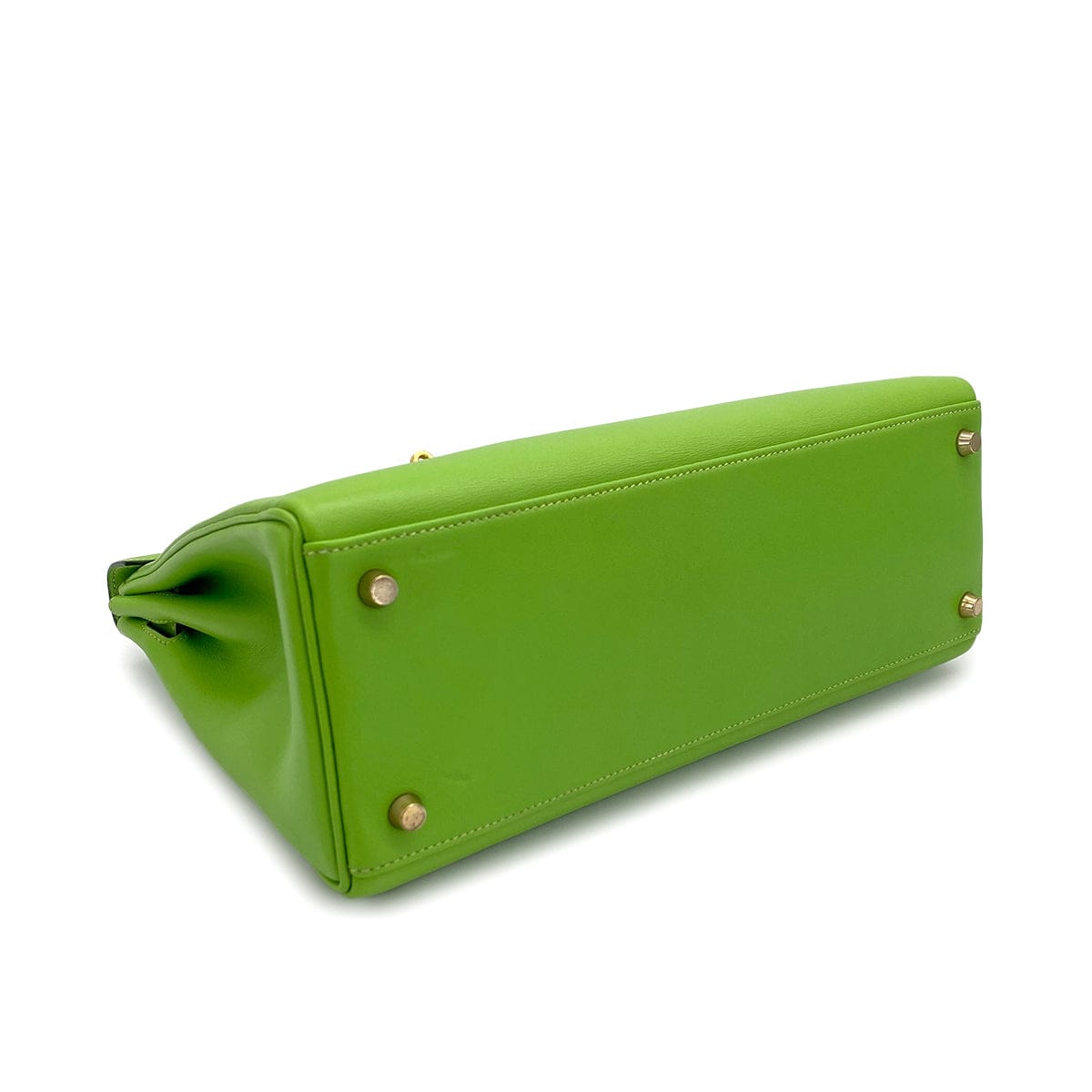 PURPOSE HERMES KELLY 32 RETORNE APPLE GREEN VEAU GULLIVER HAND SHOULDER BAG 2001 SQUARE E GOLD HARDWARE 90320996