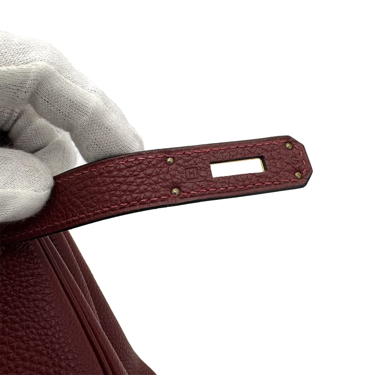 PURPOSE HERMES KELLY 32 RETOURNE ROUGE H TOGO HAND BAG 2004 SQUARE H GOLD HARDWARE 90309799