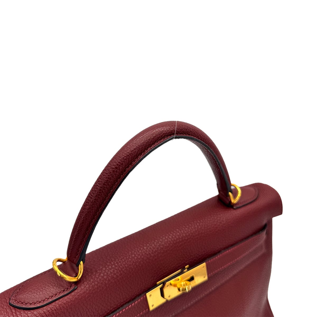PURPOSE HERMES KELLY 32 RETOURNE ROUGE H TOGO HAND BAG 2004 SQUARE H GOLD HARDWARE 90309799