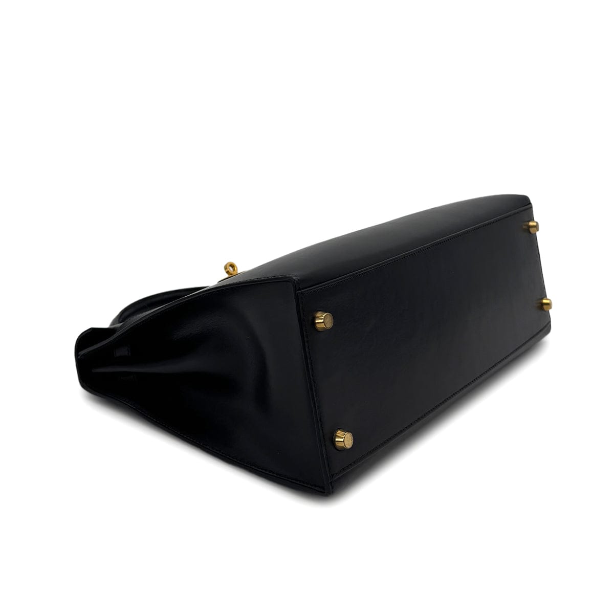 PURPOSE HERMES KELLY 32 SELLIER BLACK BOXCALF HAND SHOULDER BAG □C GOLD HARDWARE 90309800
