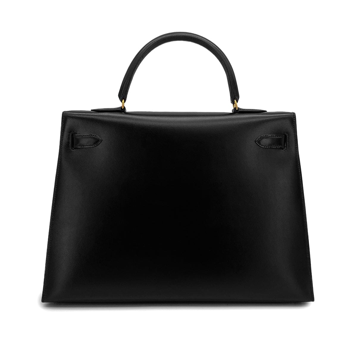 PURPOSE HERMES KELLY 35 SELLIER BLACK BOXCALF HAND SHOULDER BAG 1992 CIRCLE V GOLD HARDWARE 90326188