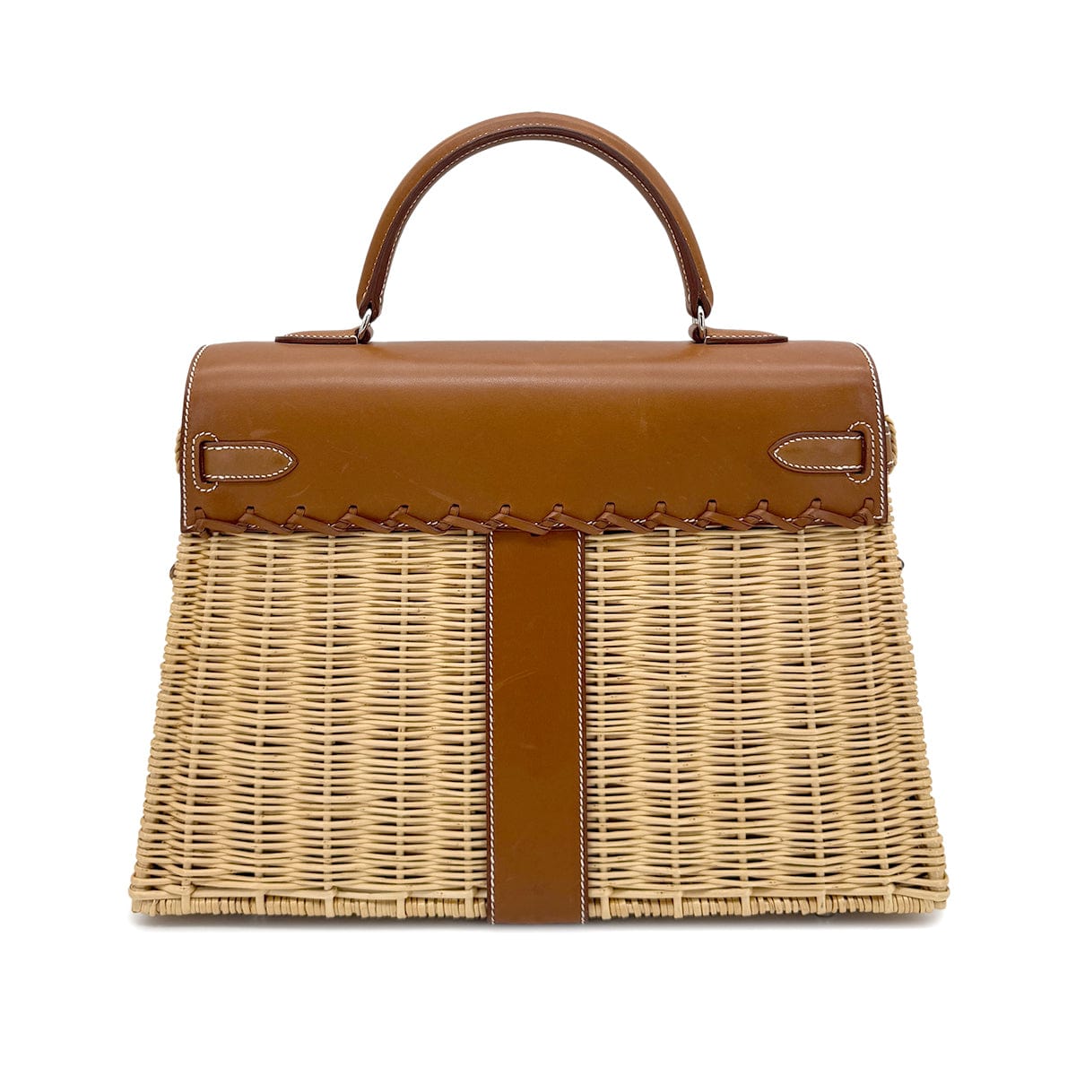 PURPOSE HERMES KELLY PICNIC FAUVE NATURAL VEAU BARENIA HAND BAG □O 90269871