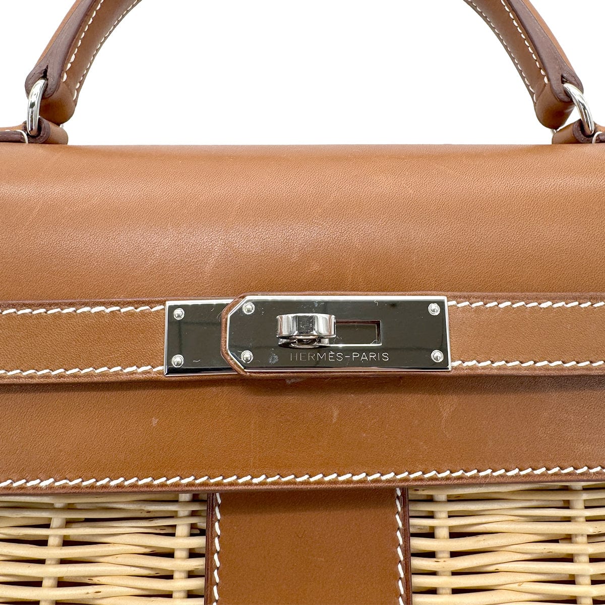 PURPOSE HERMES KELLY PICNIC FAUVE NATURAL VEAU BARENIA HAND BAG □O 90269871