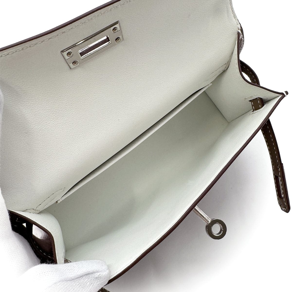 PURPOSE HERMES MINI KELLY 2 VERSO ETOUPE NEW WHITE CHEVRE MYSORE HAND SHOULDER BAG W PHW 90305379