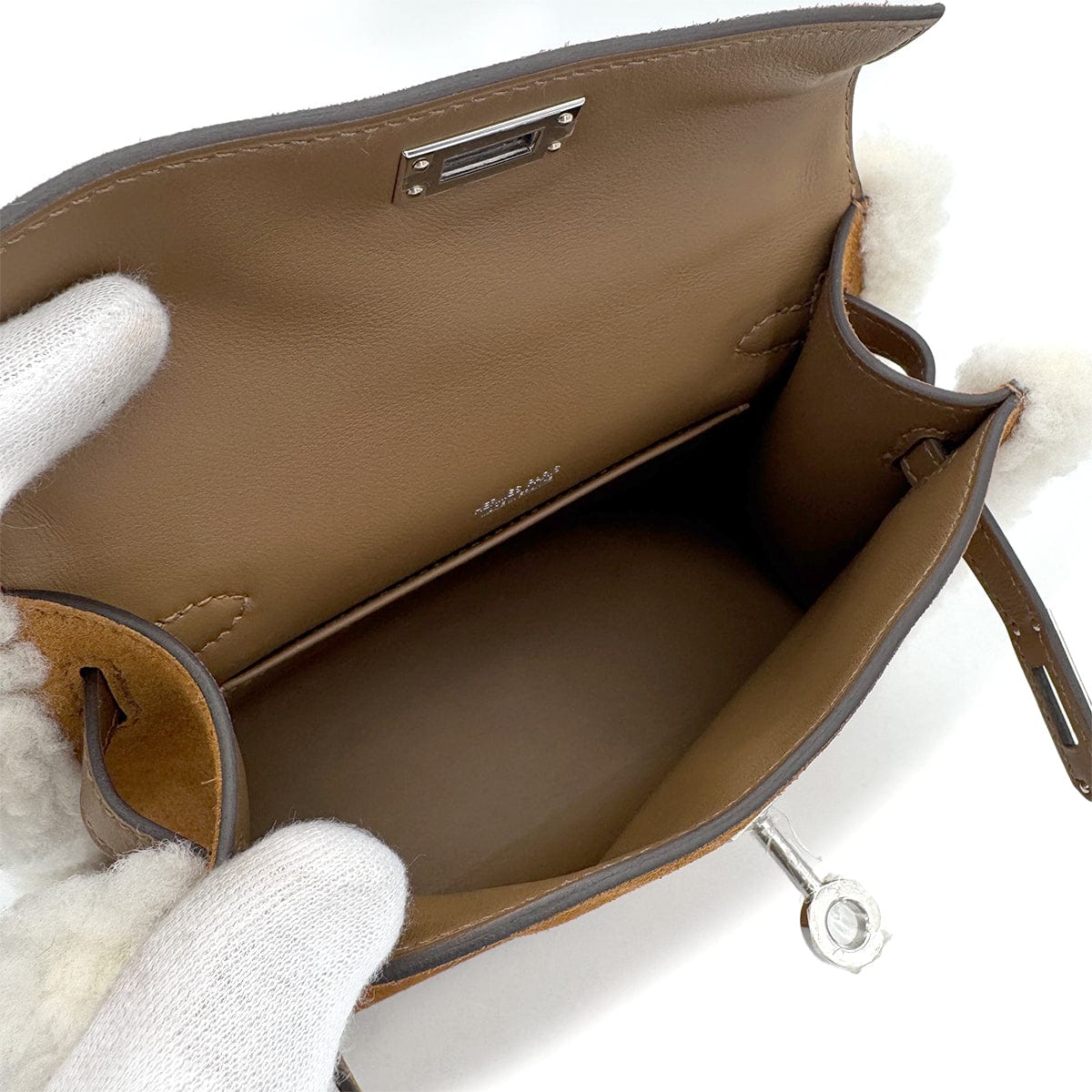 PURPOSE HERMES MINI KELLY 20 TEDDY PLUCH CHAMOIS ECRU ALEZAN GRIZZLY MOUTON VEAU SWIFT HAND SHOULDER BAG 2025 K STAMP PALLADIUM HARDWARE 90319690