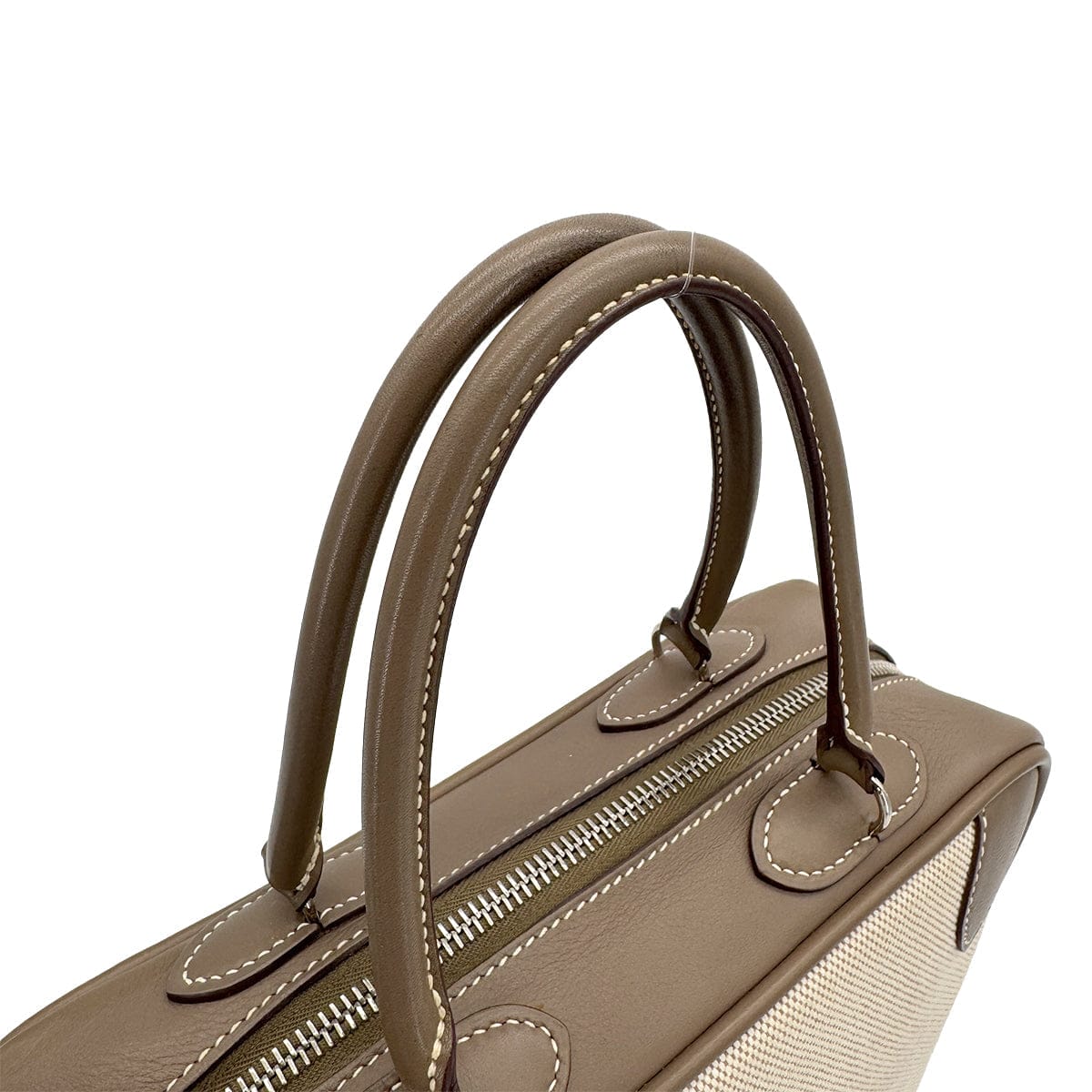 PURPOSE HERMES OMNIBUS PM ETOUPE TOILE H VEAU SWIFT HAND BAG □K PALLADIUM HARDWARE 90307371