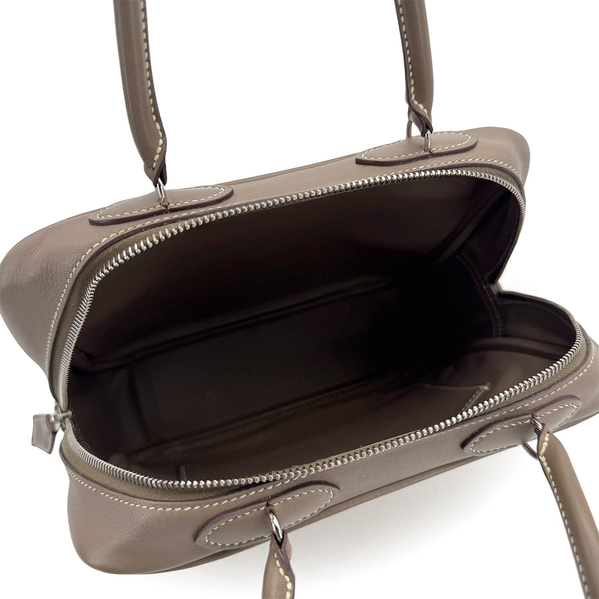 PURPOSE HERMES OMNIBUS PM ETOUPE TOILE H VEAU SWIFT HAND BAG □K PALLADIUM HARDWARE 90307371