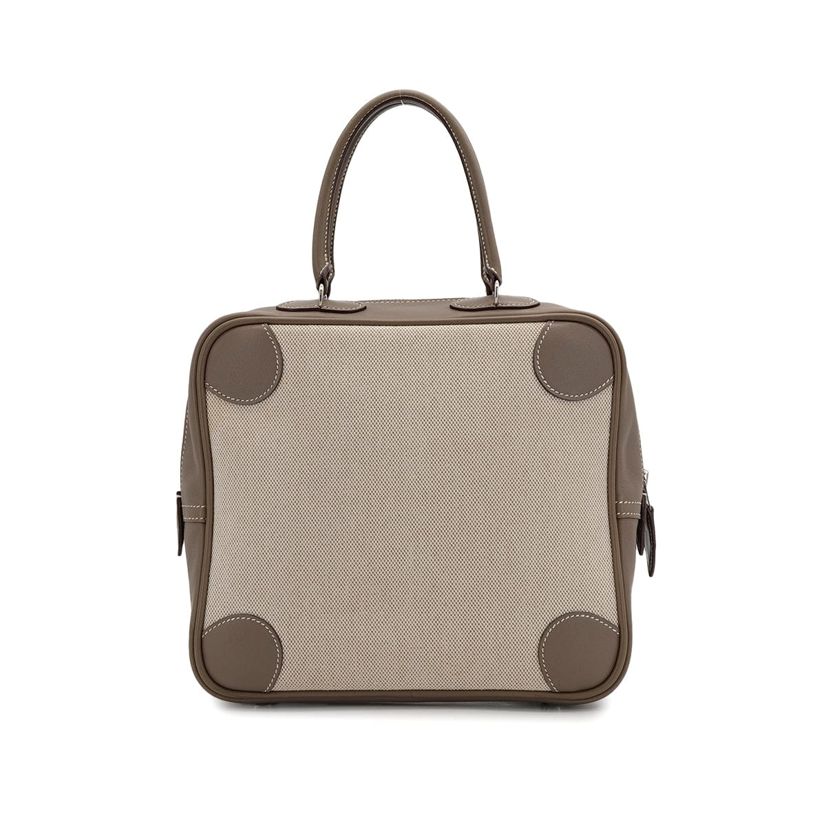 PURPOSE HERMES OMNIBUS PM ETOUPE TOILE H VEAU SWIFT HAND BAG □K PALLADIUM HARDWARE 90307371