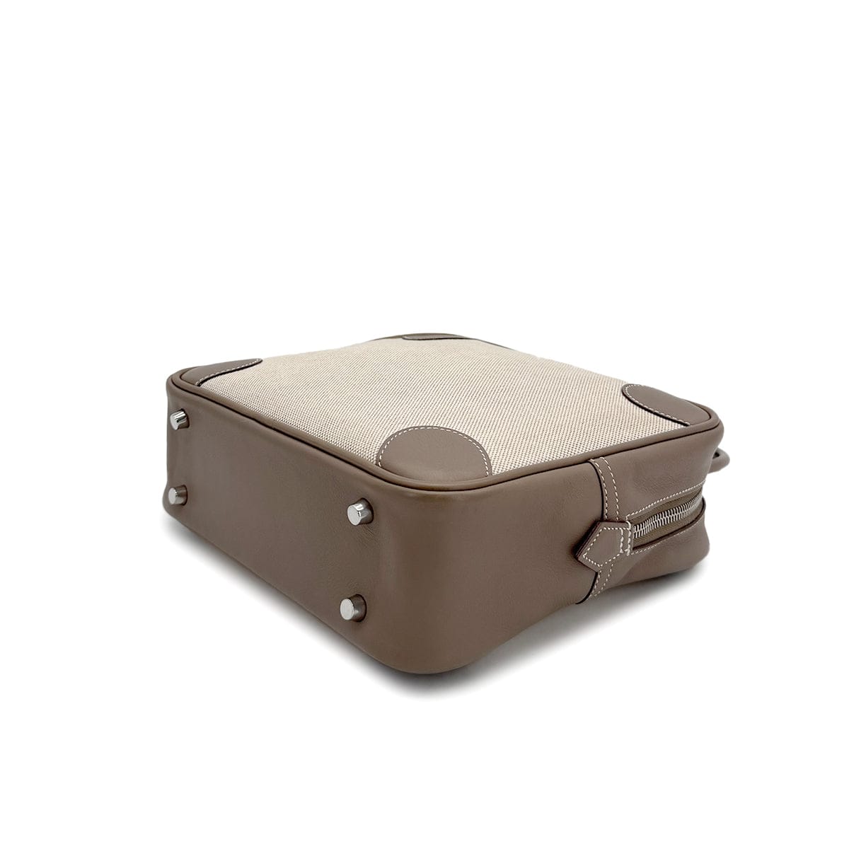 PURPOSE HERMES OMNIBUS PM ETOUPE TOILE H VEAU SWIFT HAND BAG □K PALLADIUM HARDWARE 90307371
