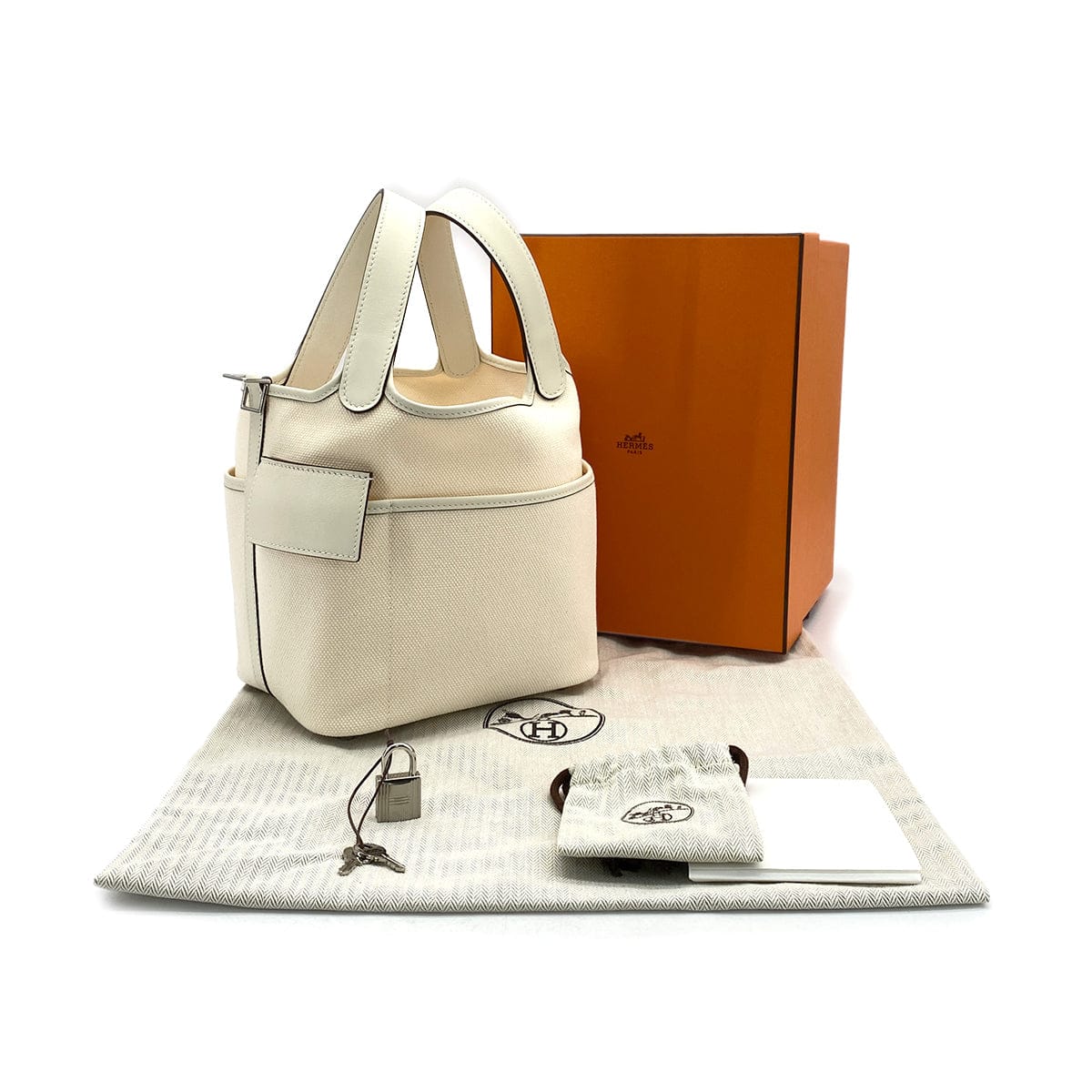 PURPOSE HERMES PICOTIN LOCK 18 PM CARGO POCKET NATA TOILE GOELAND VEAU SWIFT U PALLADIUM HARDWARE 90308352