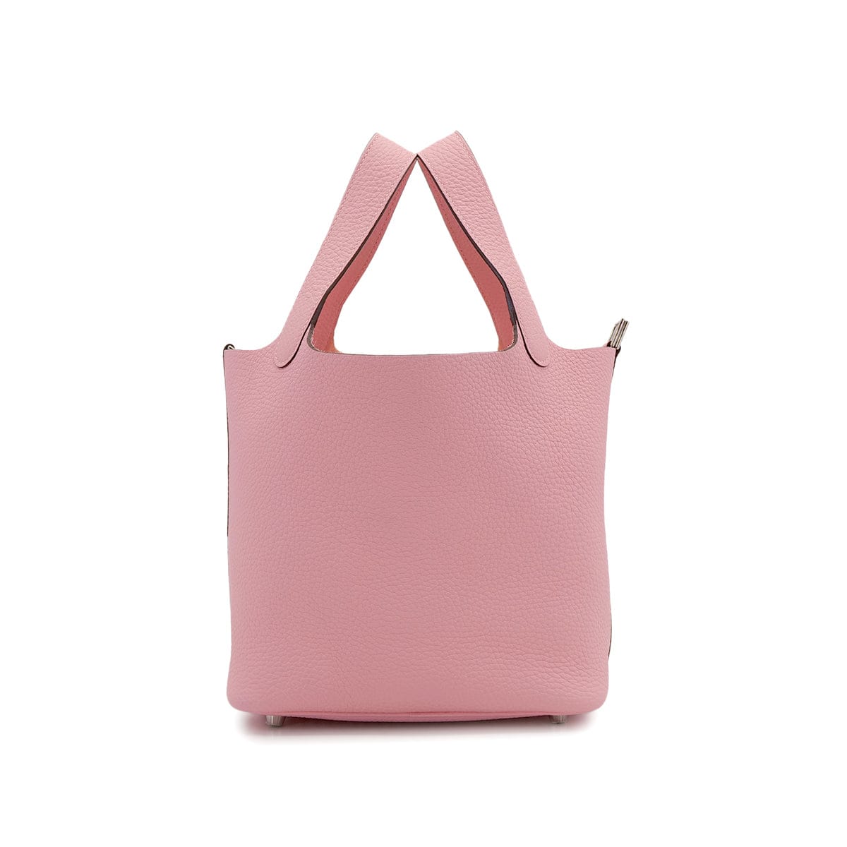 PURPOSE HERMES PICOTIN LOCK PM ROSE SAKURA TAURILLON CLEMENCE HAND BAG B PALLADIUM HARDWARE 90308380