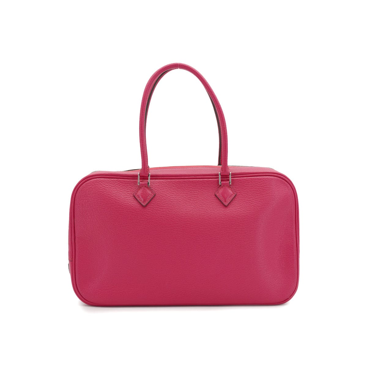 PURPOSE HERMES PLUME ELAN 28 FUCHSIA PINK CHEVRE HAND BAG 2006 SQUARE J PALLADIUM HARDWARE 90335573