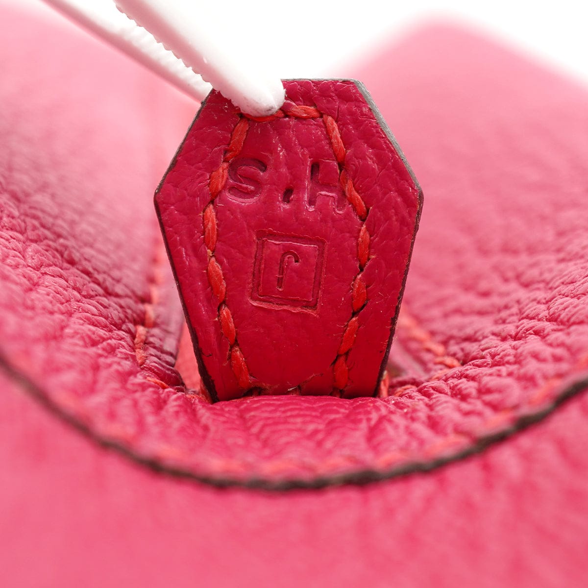 PURPOSE HERMES PLUME ELAN 28 FUCHSIA PINK CHEVRE HAND BAG 2006 SQUARE J PALLADIUM HARDWARE 90335573