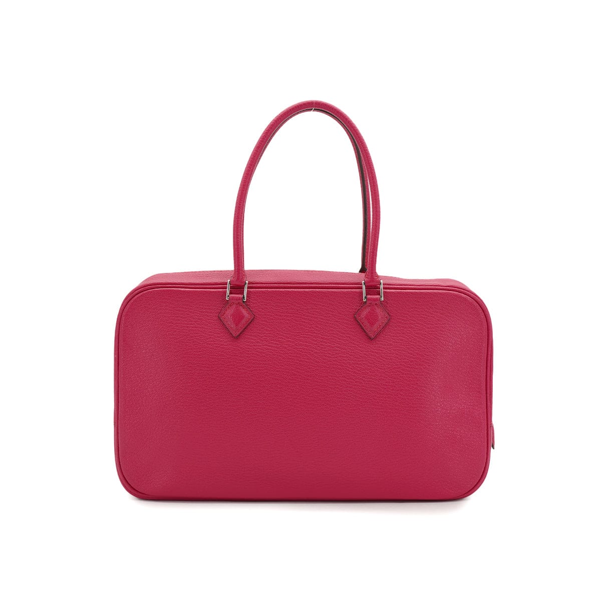 PURPOSE HERMES PLUME ELAN 28 FUCHSIA PINK CHEVRE HAND BAG 2006 SQUARE J PALLADIUM HARDWARE 90335573