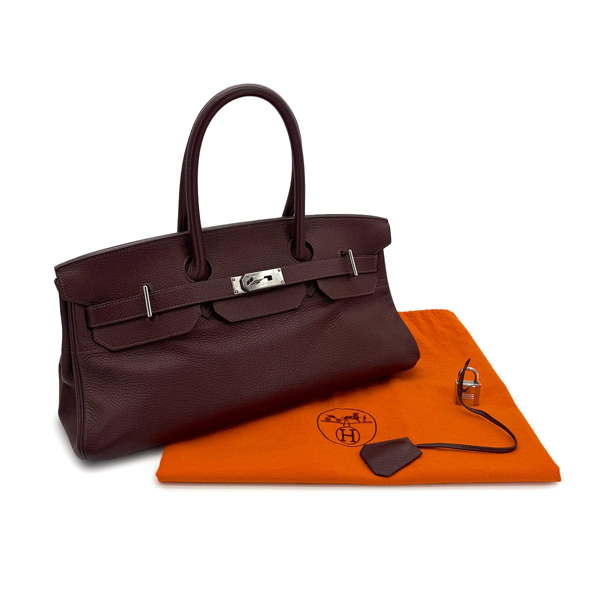 PURPOSE HERMES SHOULDER BIRKIN 42 HAVANE TAURILLON CLEMENCE HAND BAG □H PHW 90304916