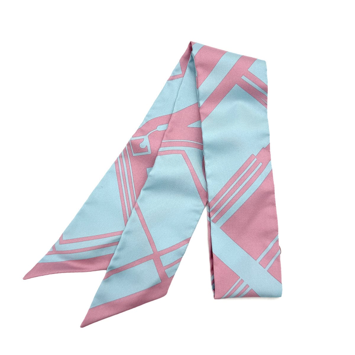 PURPOSE HERMES TWILLY SCARF LES COUPES TATTOO CIEL VIEUX ROSE SILK 90298743
