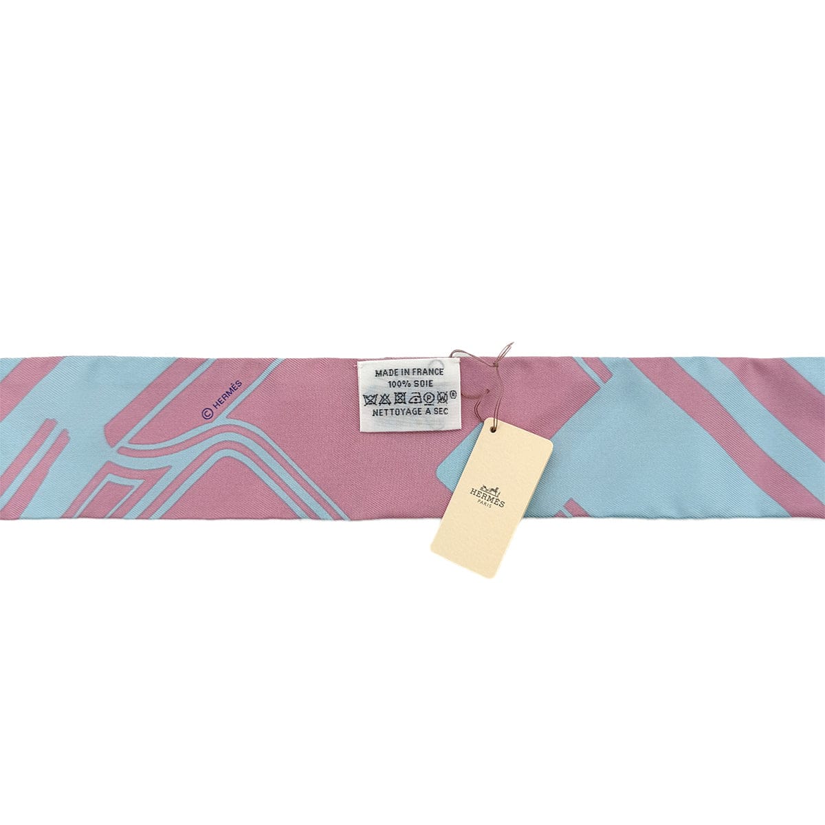 PURPOSE HERMES TWILLY SCARF LES COUPES TATTOO CIEL VIEUX ROSE SILK 90298743