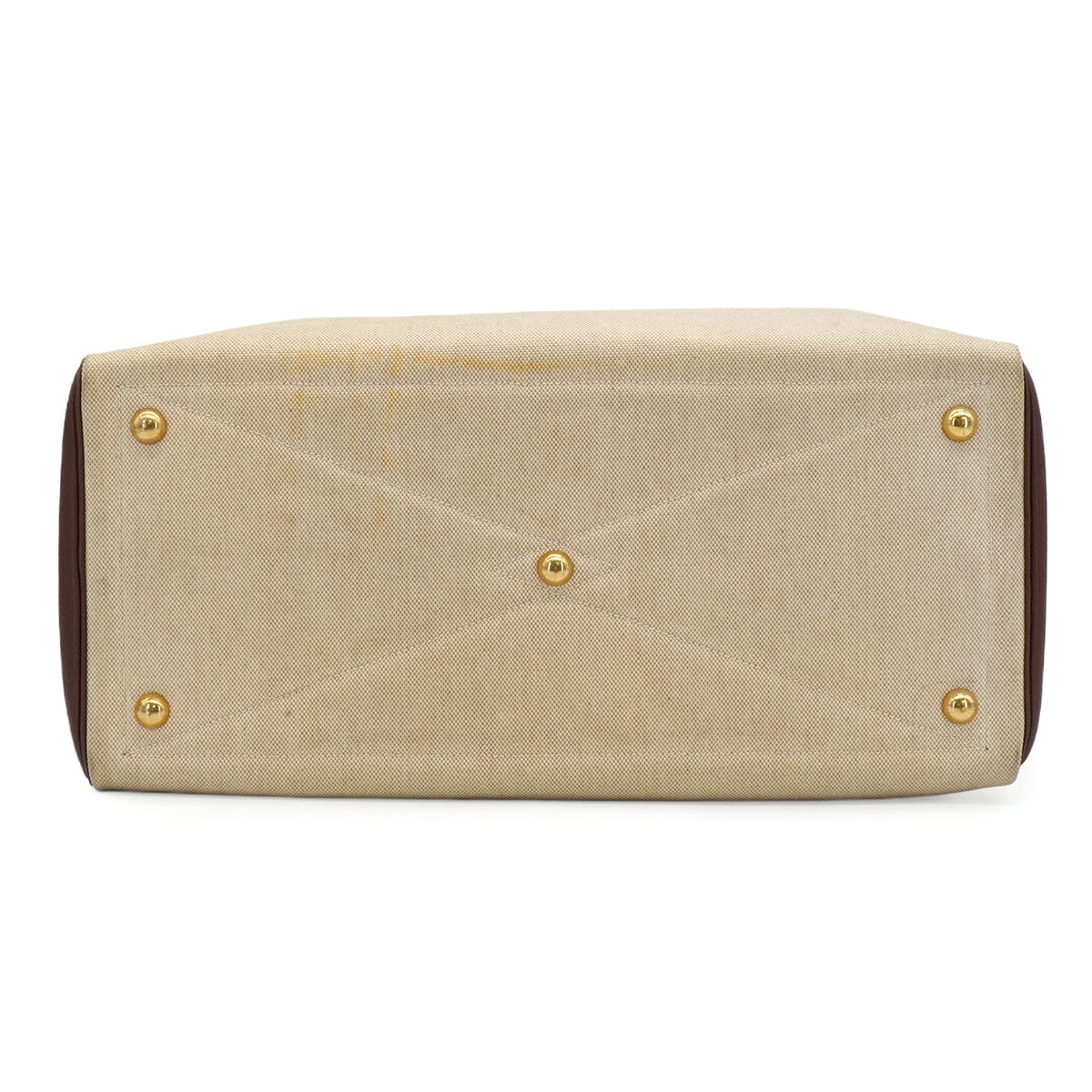 PURPOSE HERMES VICTORIA 43 TERRE TOILE H TAURILLON CLEMENCE HAND BAG GOLD HARDWARE 90347823