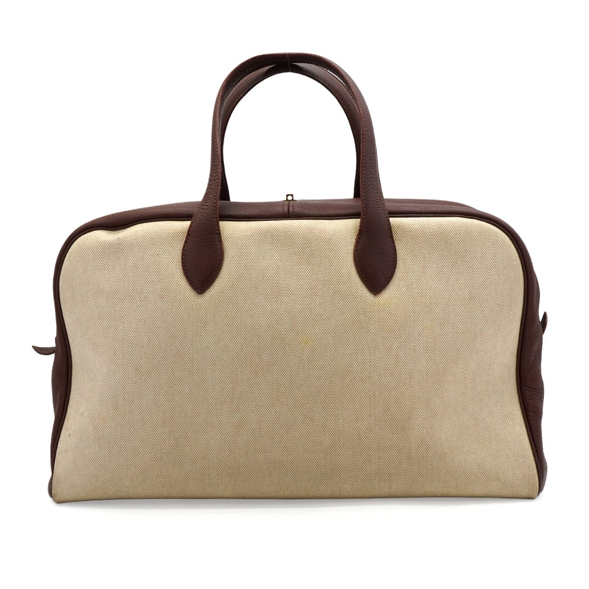 PURPOSE HERMES VICTORIA 43 TERRE TOILE H TAURILLON CLEMENCE HAND BAG GOLD HARDWARE 90347823