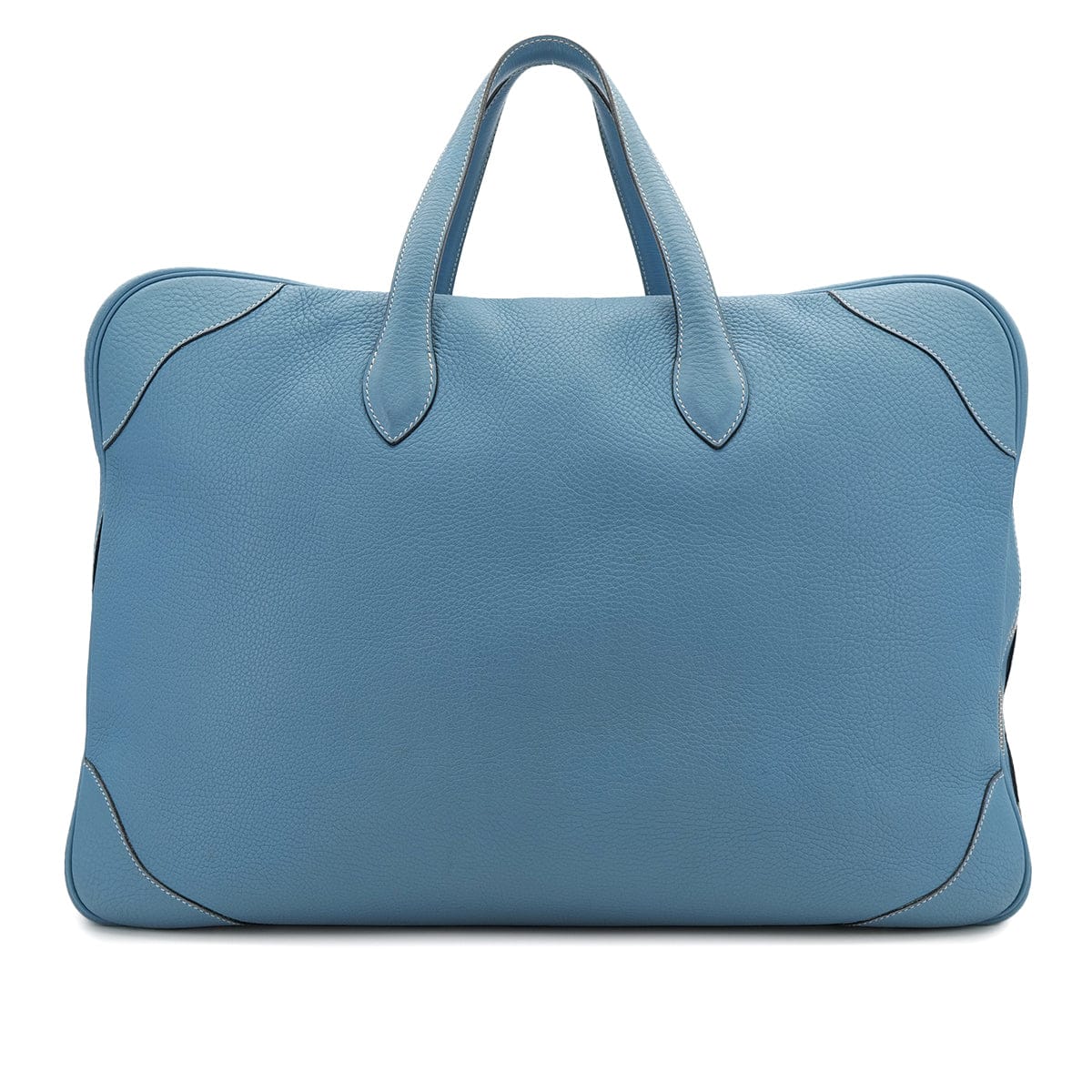 PURPOSE HERMES VICTORIA 50 BLUE JEAN TAURILLON CLEMENCE HAND BAG □C PALLADIUM HARDWARE 90310303